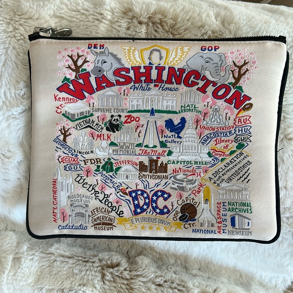 Washington Embroidered Clutch